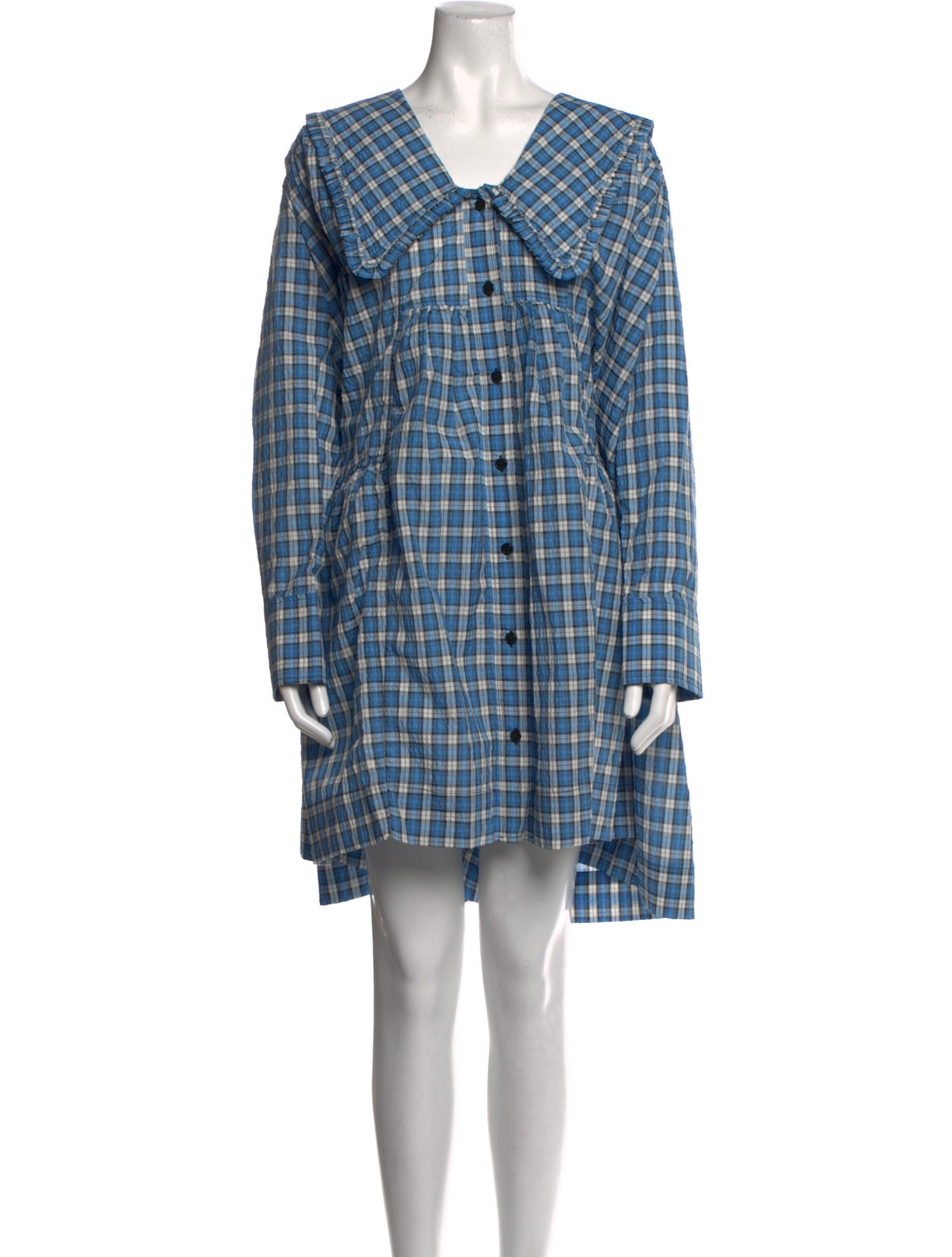 Ganni Plaid Print Mini Dress